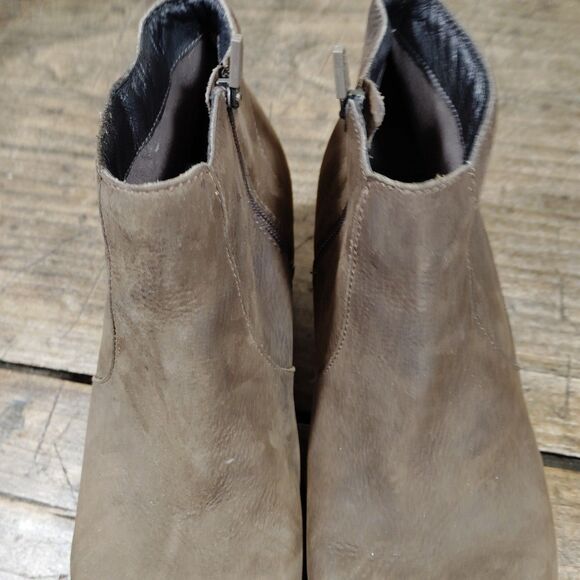 Dansko Lizanne Boots 40 / 9.5 10 Boots Shoes Brown Leather Side Zip Booties Clog - Picture 5 of 15